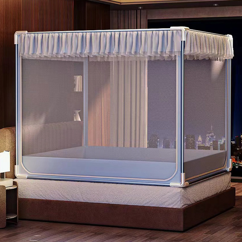 抗菌蚊帐家用卧室2024新款防摔儿童蒙古包免安装支架加粗加厚帐篷