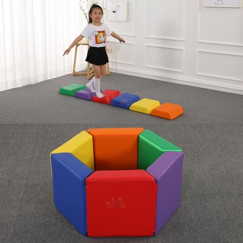 欧标软体多功能游戏垫早教儿童感统体智能平衡独木桥滚圈软包地垫