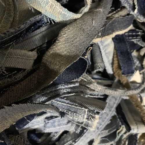 美牛牛仔不掉色做旧布料边角料赤耳浅色玩具娃衣水洗丹宁论斤小块