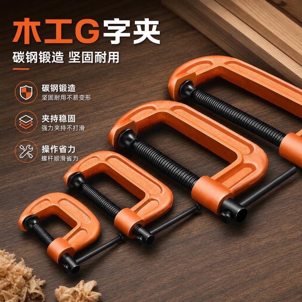 G字夹c型夹子铁夹强力f夹木工固定夹具夹紧器g型木工F夹配件工具