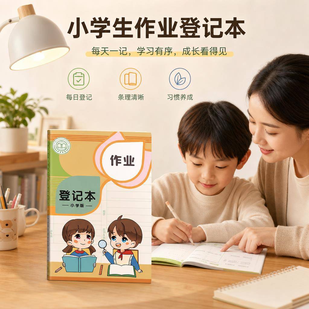 作业登记本小学生专用一三年级课堂抄作业本记录本笔记本回家抄写家校联系家庭初中生记作业小本子高颜值加厚