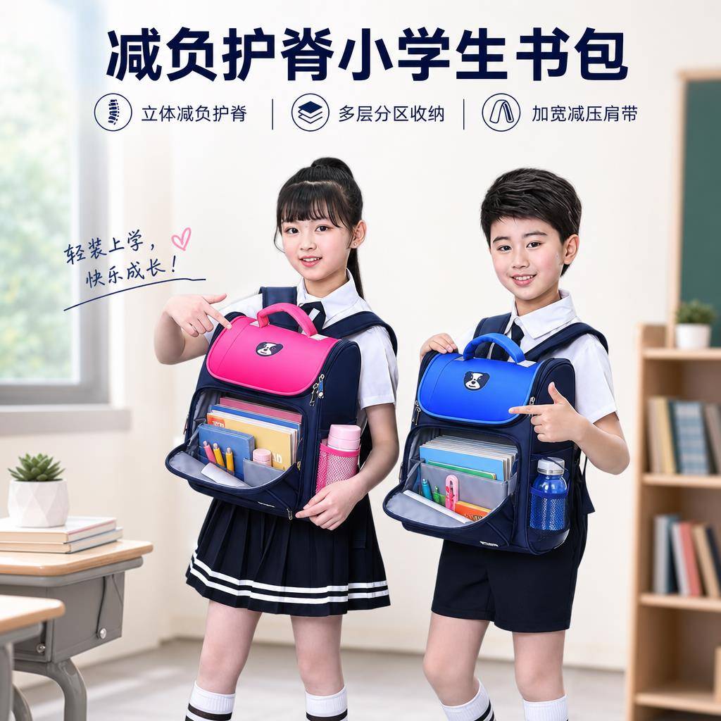 儿童书包小学生男女一二三到六年级韩版减负护脊贵族书包轻便防水