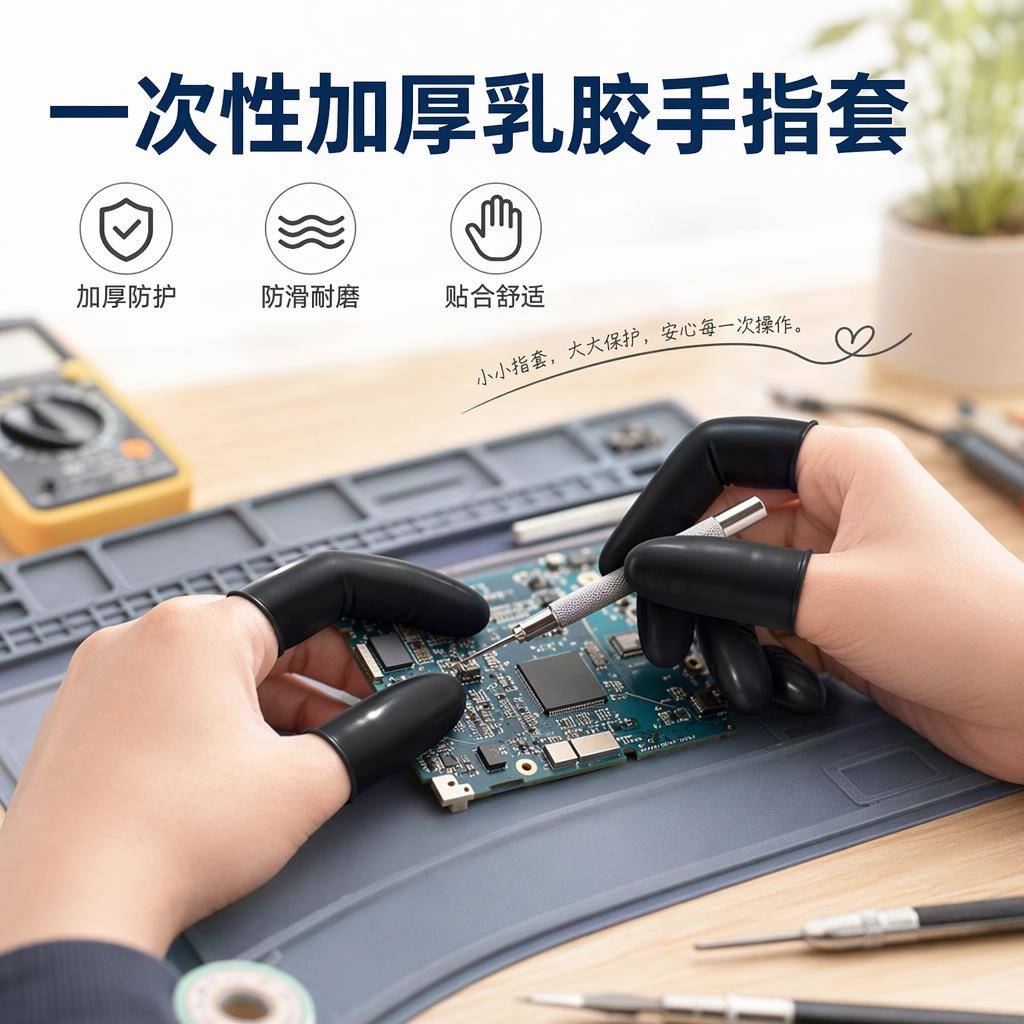手指套一次性纹绣指套手指保护工作防静电无尘乳胶指头套耐磨防滑
