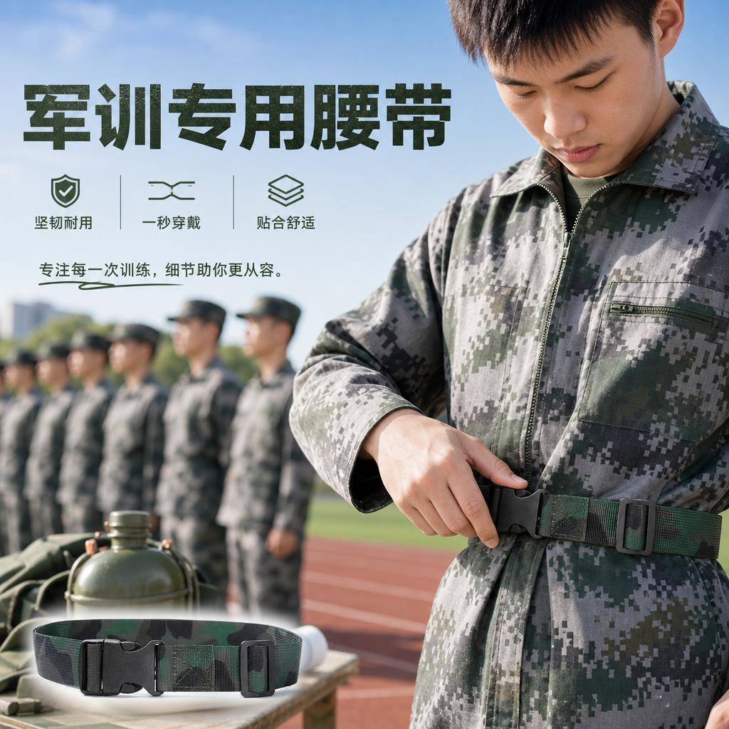 军训腰带女隐形迷彩懒人裤带弹力松紧裤收腰神器高中大学生皮带男