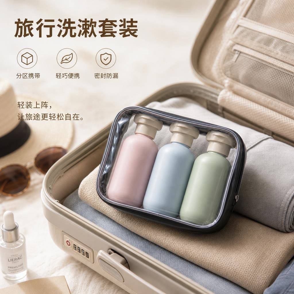 旅行分装瓶洗护套装洗发水沐浴露洗面奶旅游可携式收纳分装瓶空瓶