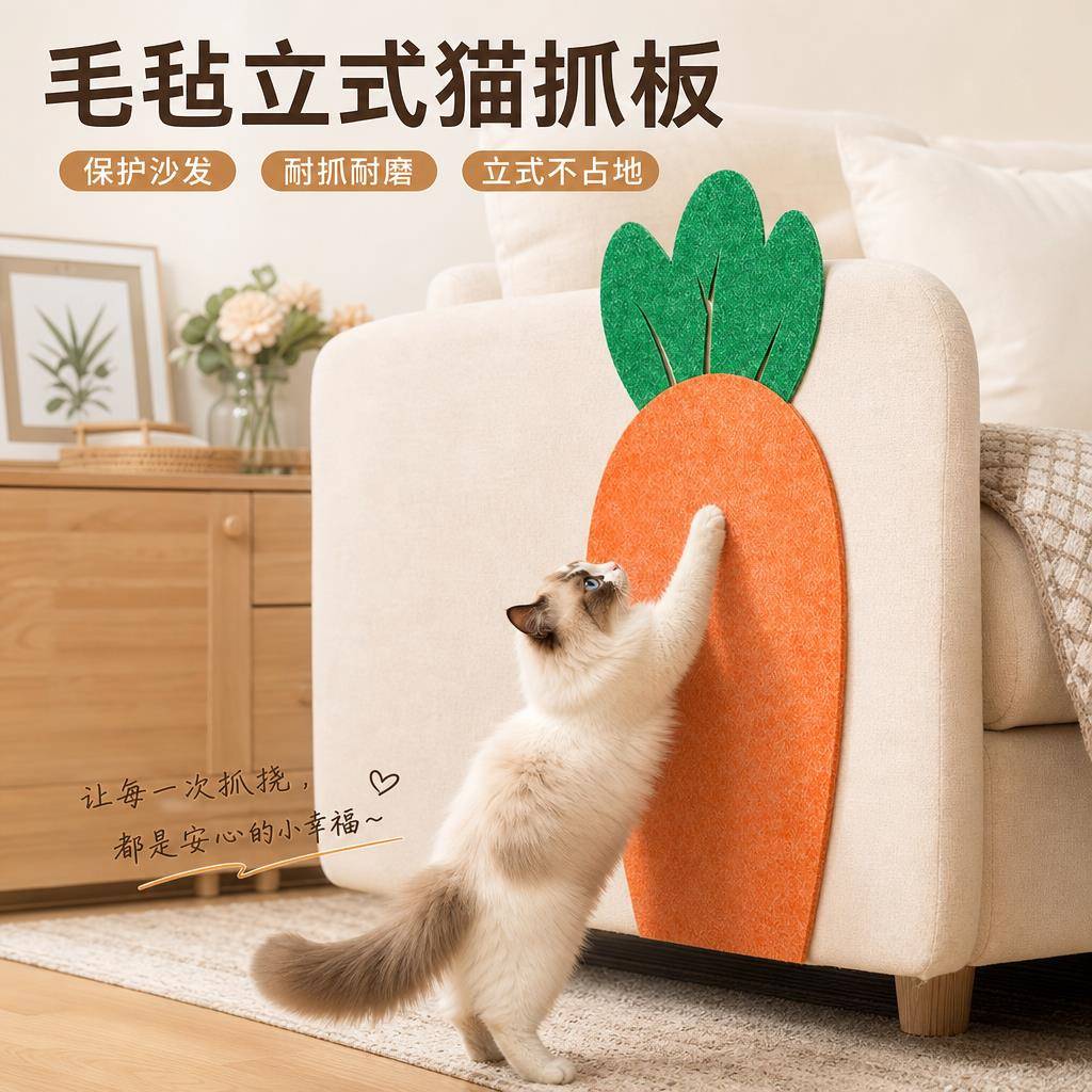 猫抓板贴墙耐磨不伤猫抓猫咪磨爪贴墙式猫爬垫耐抓加厚幼猫可爱风