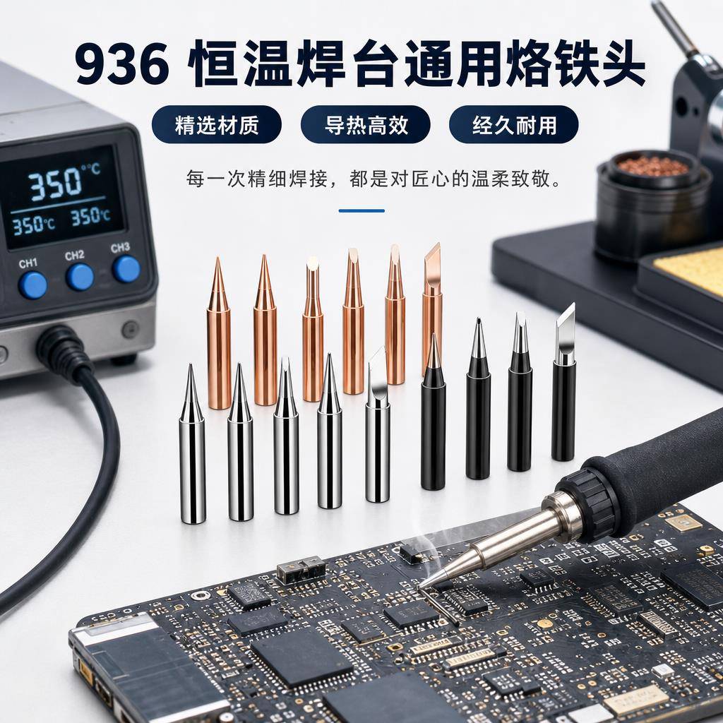 936烙铁头马蹄形恒温电烙铁通用内热式焊台尖头扁平头刀头洛铁头