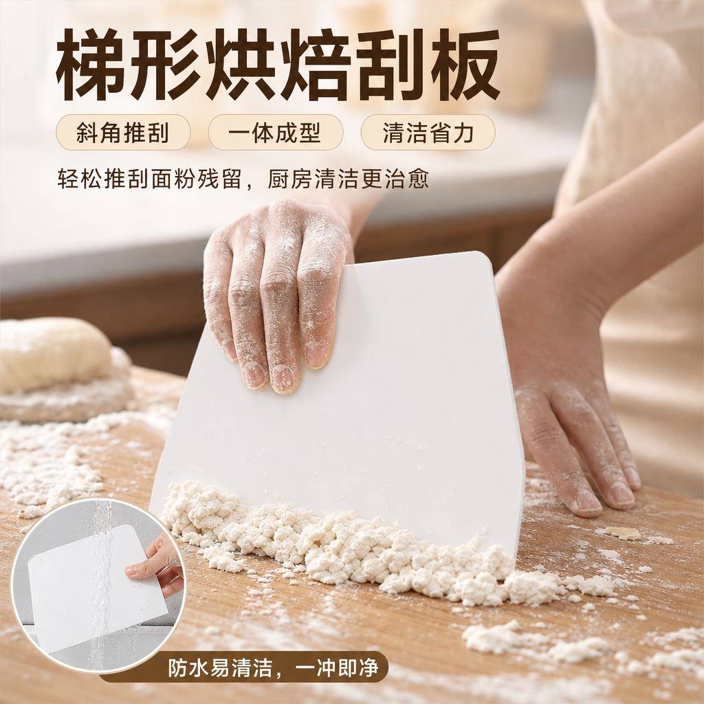 烘焙工具蛋糕奶油牛油肠粉馒头面团切面刮刀塑料硅胶梯形大号刮板