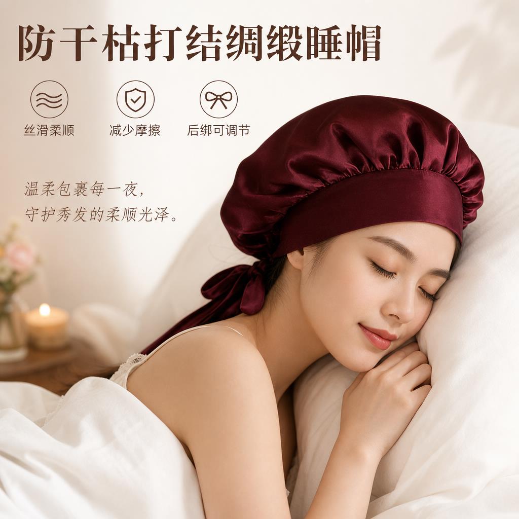 睡觉睡帽女款不压头发防乱帽子长发薄款假发女士空调专用护发神器