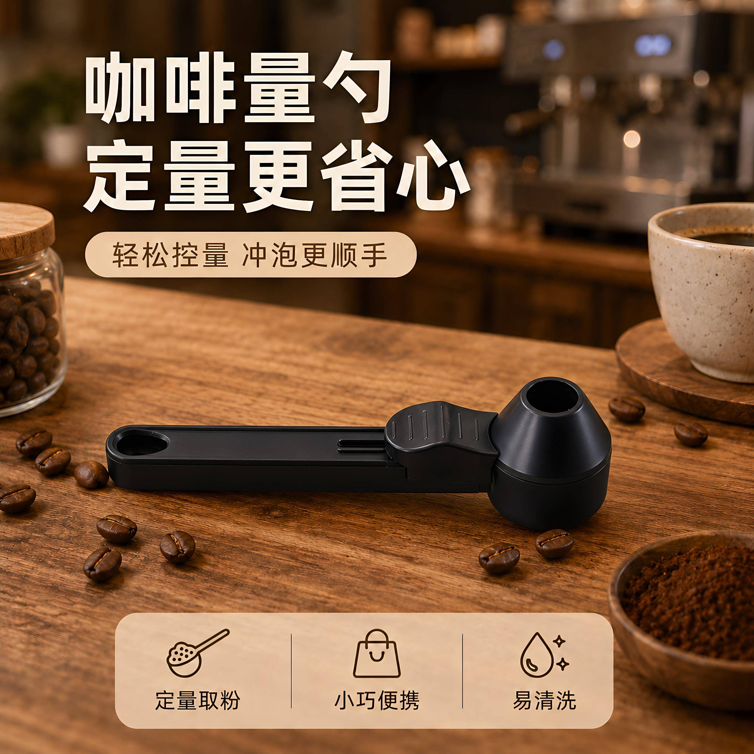 新款滑动量勺蛋白粉勺子防漏家用计量勺咖啡奶粉多功能避免撒浪费