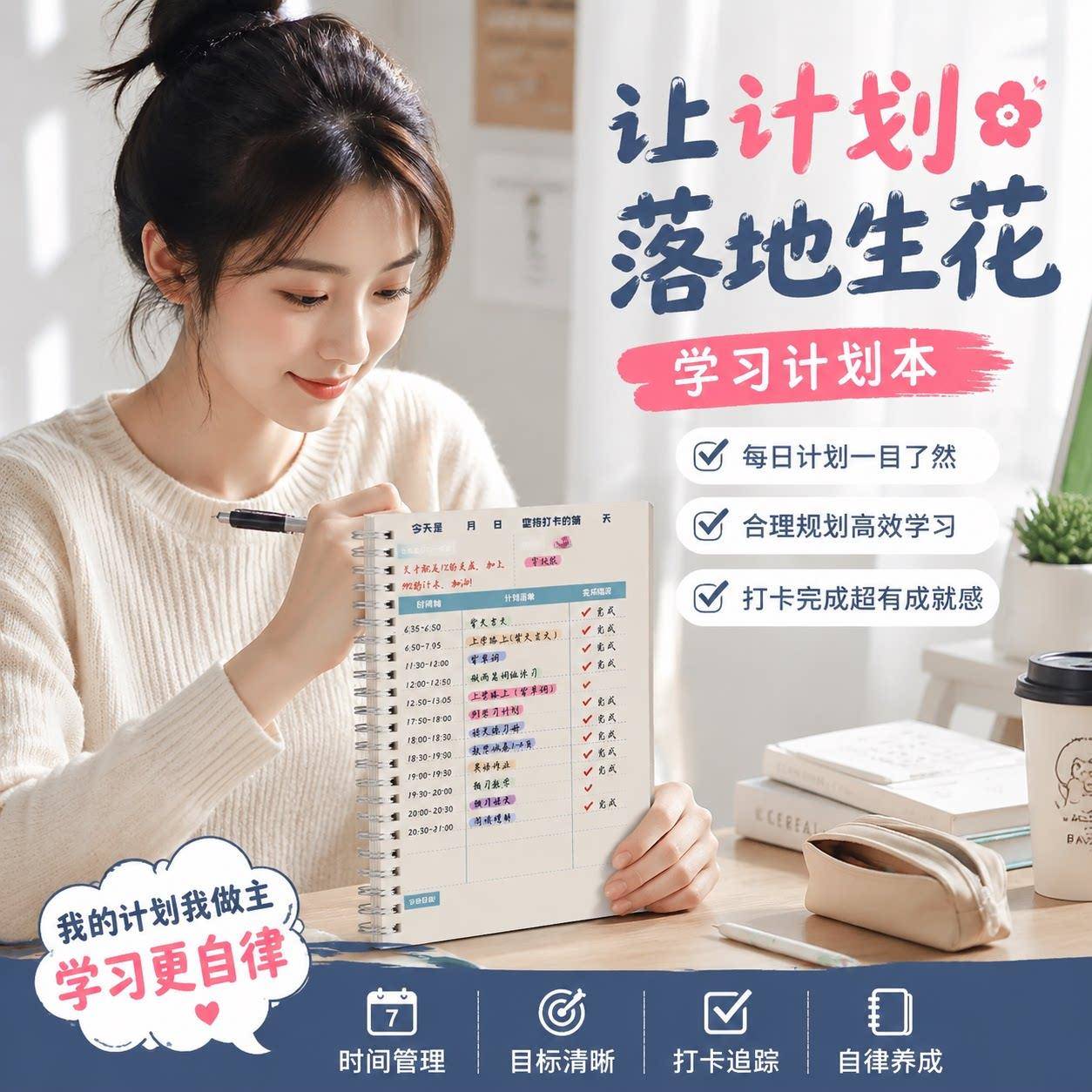 todolist计划本上翻页韩系高颜值学习打卡每日每周日历安排大学生考研初高中学生便携备忘录本子