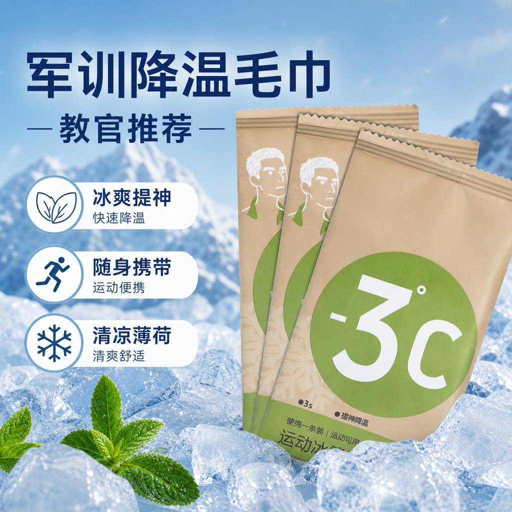 降温冰巾湿巾冰感去汗薄荷毛巾运动户外跑步学生防暑清凉神器防晒