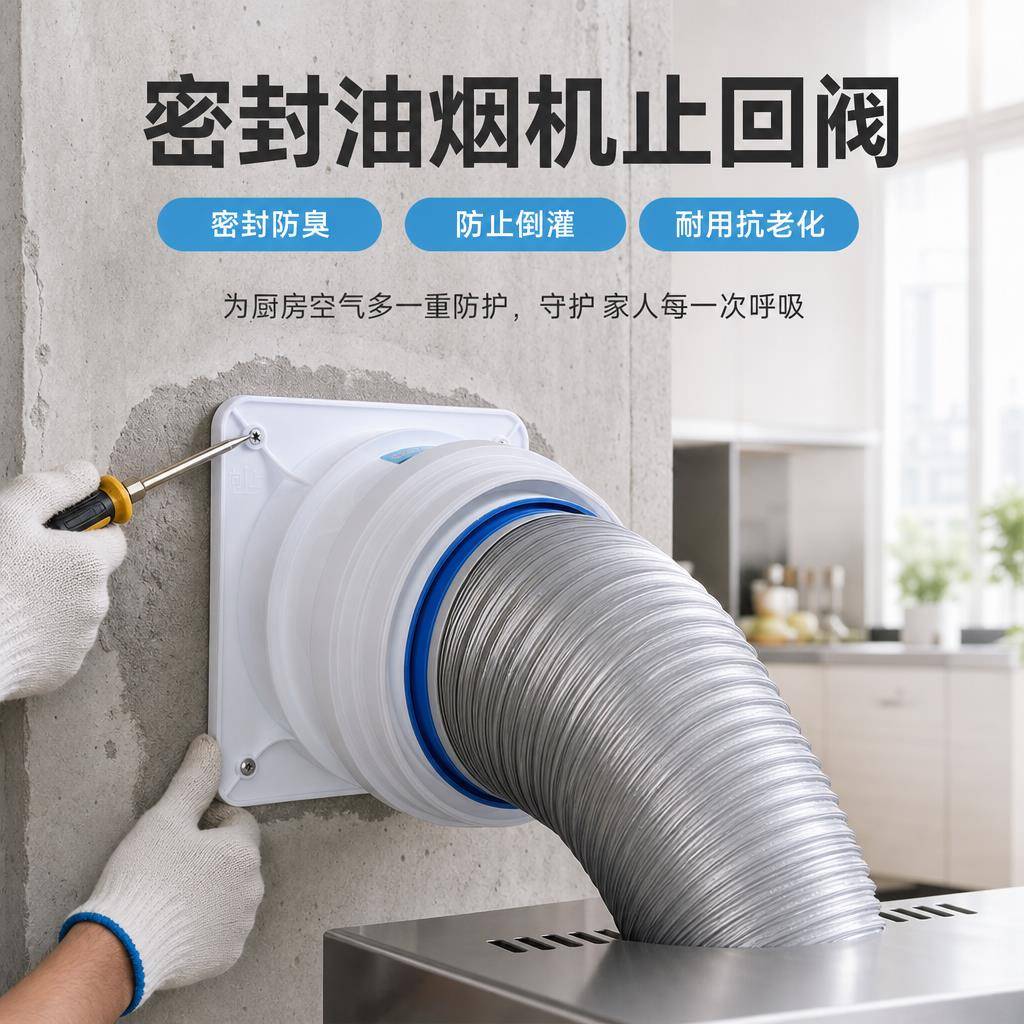 止逆阀厨房烟道专用抽油烟机排烟风管变径止回阀防烟宝单向止烟阀