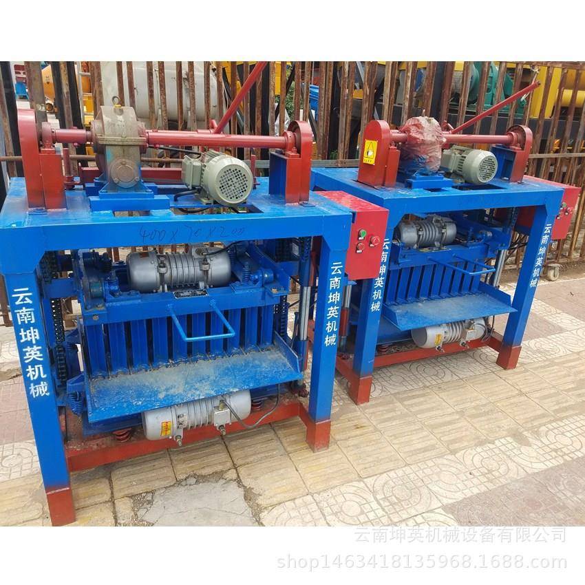 昆明小型多功能液压砖机空心面包砖机全自动彩色路面砖制砖机