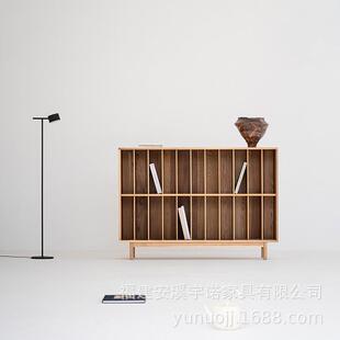 简约风家用书柜靠墙多格杂志邮册架展示柜木质客厅收纳玄关储物柜