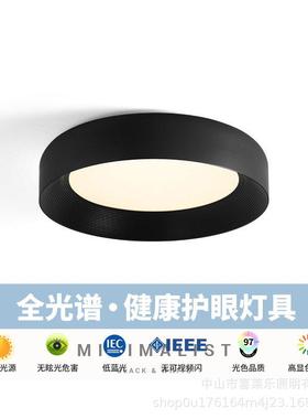 意式极简吸顶灯卧室房间现代简约护眼白色黑色创意圆形LED