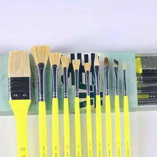 勃拉克美术套装画笔十支精美套装水粉笔猪鬃笔油画笔扇形笔板刷子