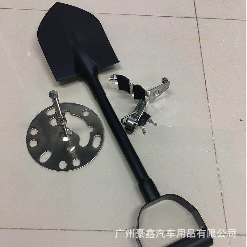 汽车后备胎铲子越野车后备胎罩铁锹不锈钢锹自救工兵铲黑色多功能