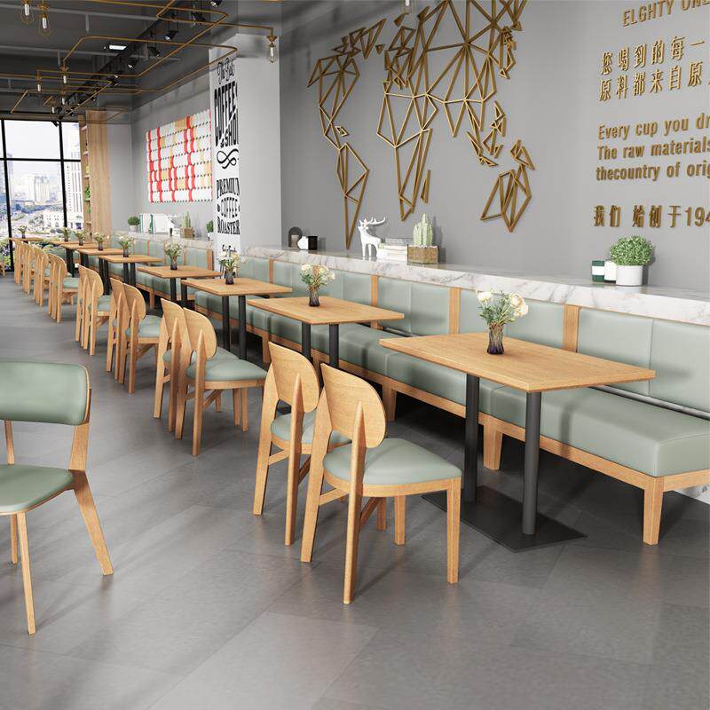 靠墙卡座沙发凳西餐厅披萨奶茶甜品店沙发桌椅组合餐饮店家具