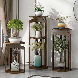 花架子室内家用客厅中式花盘花瓶架多层落地式吊篮花台花卉盆栽架
