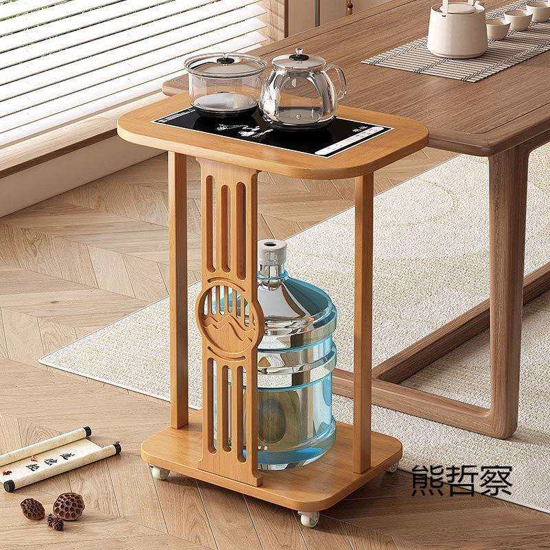 移动办公室茶水茶具水桶泡茶一体自动家用边柜桌边置物架水壶茶台