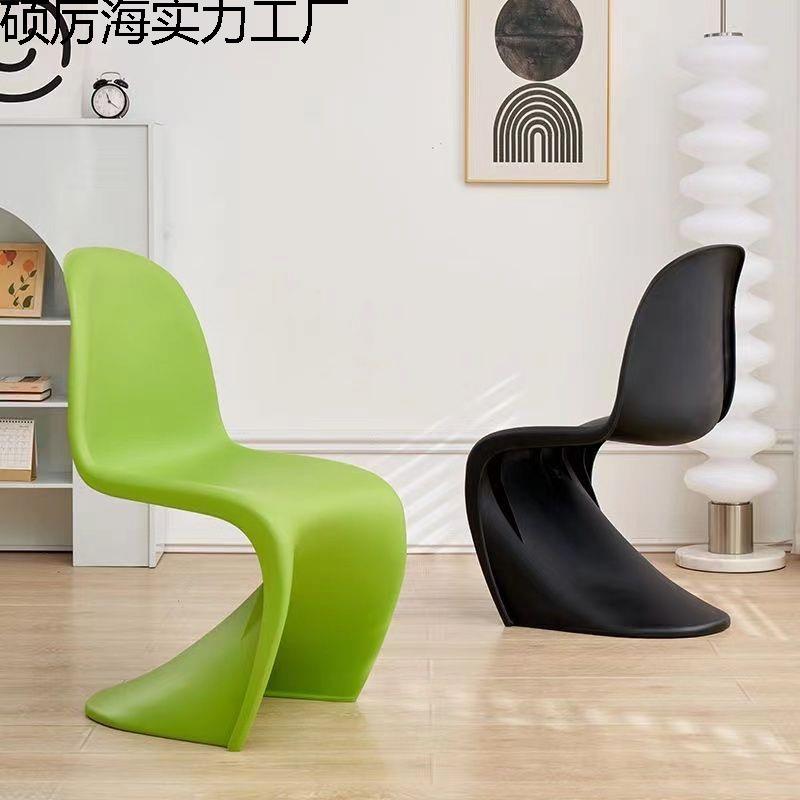简约现代塑料椅潘东椅网红北欧餐椅家用靠背餐椅洽谈椅卧室化妆凳
