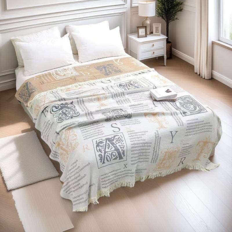 跨境成人纯棉纱布毛巾被单人双人盖毯夏凉被流苏毯子柔软亲肤被子