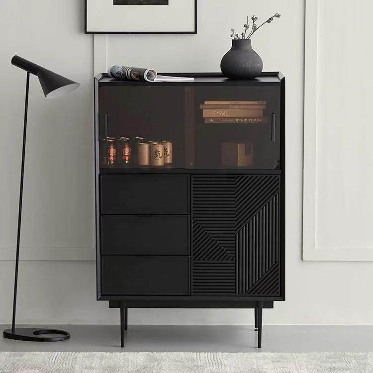 北欧轻奢实木餐边柜卧室靠墙储物柜多功能实用柜北欧抽屉柜餐厅柜