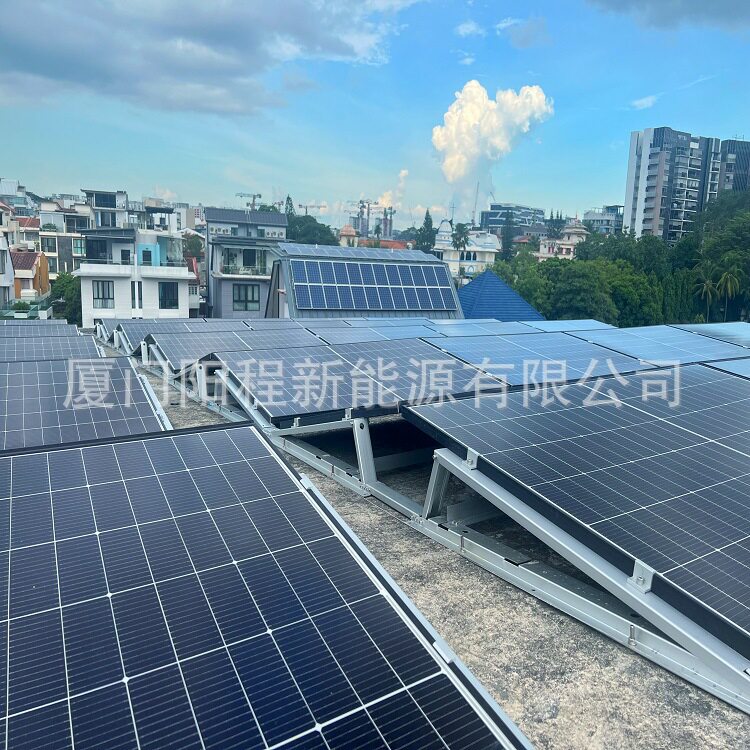 三角式折叠设计平屋顶太阳能支架铝合金光伏支架系统
