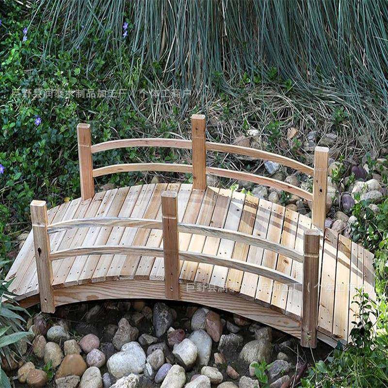 户外防腐木桥碳化木景观桥庭院别墅拱形桥公园室外景观小桥实木桥