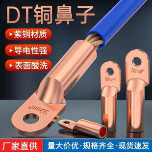 国标铜鼻子DT16/35/50/70接线端子堵油铜线耳接线鼻铜接头铜线鼻
