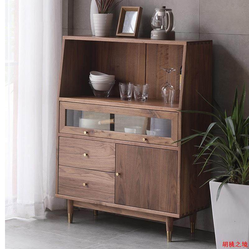 北欧全实木餐边柜现代简约黑胡桃木收纳柜多功能茶水柜储物柜原木,农用物资,其他肥料,淘宝优惠券,粉丝福利购,淘宝优惠卷