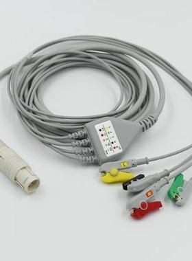 适用于普美康primedc除颤仪DM10心电导联线XDxe一体四导夹式6孔头