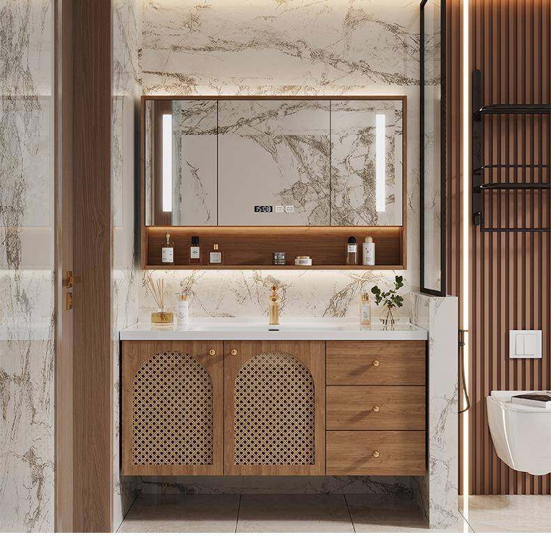 日式原木风浴室柜藤编组合一体陶瓷盆卫生间洗手洗漱台橡木简约风,工业油品/胶粘/化学/实验室用品,其他实验室设备,淘宝优惠券,粉丝福利购,淘宝优惠卷