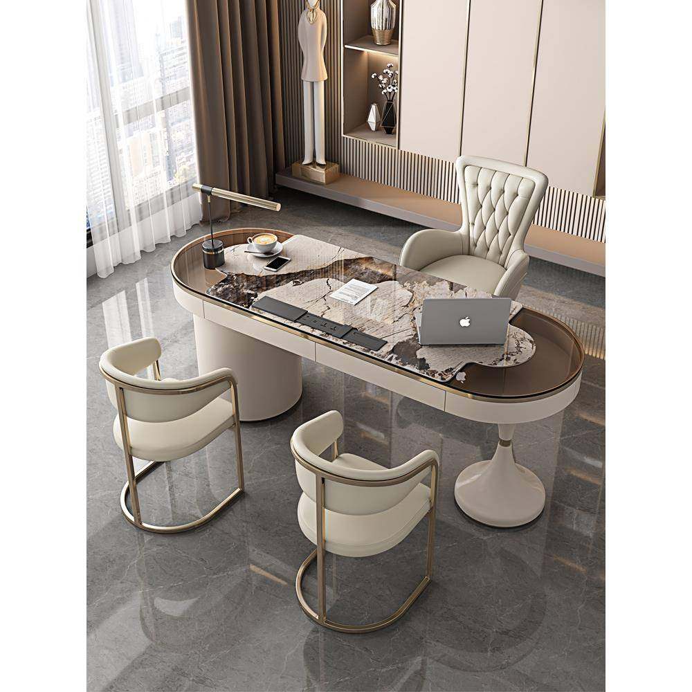 意式玻璃岩板轻奢书房书桌现代家用办公桌设计感写字桌书台,农用物资,其他肥料,淘宝优惠券,粉丝福利购,淘宝优惠卷