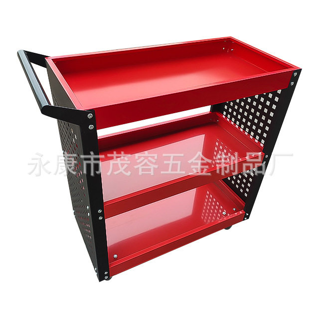 洞洞板工具车工厂汽修工作台置物架加厚手推车零件收纳移动三层架
