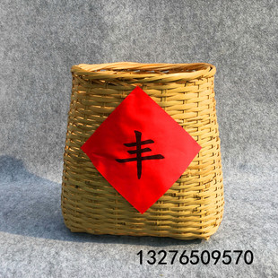 竹篓 农家纯手工竹篮 竹箩 竹筐 竹匾竹篮子 竹编织干花花篮花瓶