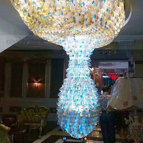 餐饮KTV豪华会所中庭酒店大厅大堂商用彩色水晶圆球形艺术大吊灯