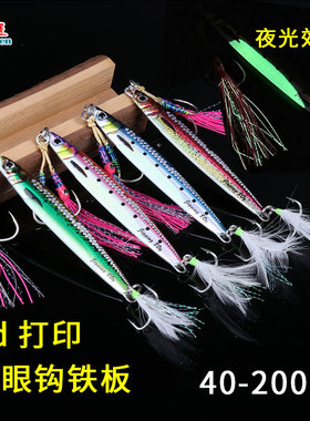 路盛3D打印夜光钓马鲛马鲛鱼铁板路亚饵40g60g80克100船钓马友烟