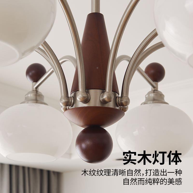 柿子吊灯美式复古桃木大洋厅灯具中古灯具南风红网胡款创意艺术客