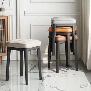 用叠放凳备子简约方凳卧室餐高凳久坐耐用查看详情料塑承重轻奢厅