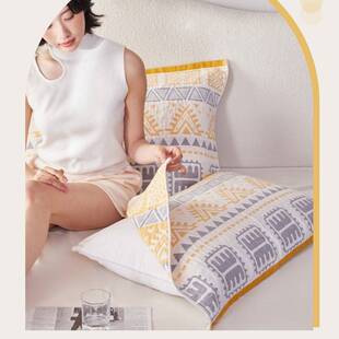 A类枕巾一对装家用隔脏枕头巾轻奢感纯棉防滑盖垫巾