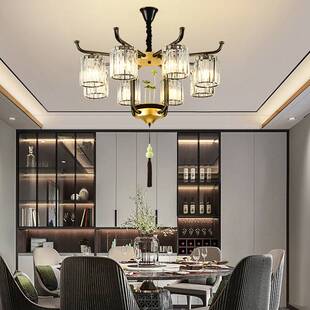 新中式复式楼大吊灯别墅挑空客厅灯中空楼中楼挑高镂空五层水晶灯