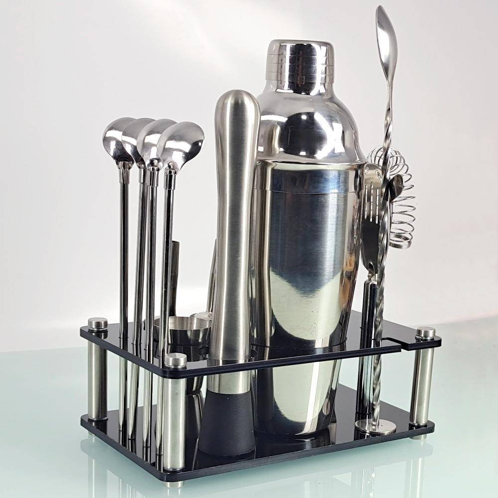 色新黑亚克力套CG1122装鸡尾酒调酒器酒款吧工具14件套