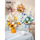 轻奢高端仿真花假花摆设客厅向日葵餐桌摆花家居插花装 饰花艺摆件