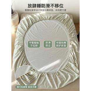 纯棉加单厚老粗布床笠罩件100防全棉床垫保护罩尘罩全包床防5-6-f