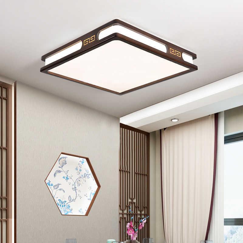 新中式实木客吸顶灯led厅超薄圆室形长方69770形大餐厅灯厅卧书房