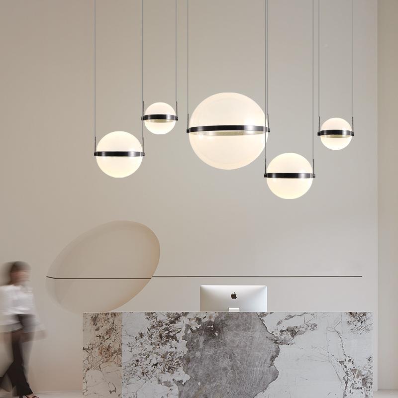 设计师亚圆克力27288导板餐创意球吊灯客厅楼梯厅酒店现代轻光奢