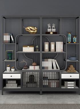 办置博公室隔断多宝组阁新中式梅花古架合轻奢铁艺物架YGJJ-MHB书