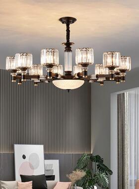 3072客厅水晶吊现代简约轻奢灯大气美式餐厅2025年款复式新楼墅灯